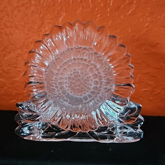 Partylite Clear Glass Sunflower Reflecting Tealight Votive Candleholder - Picture 1 of 9